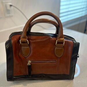 Vintage Genuine Black and Brown Giorgio Fiorelli Leather Purse/Bag